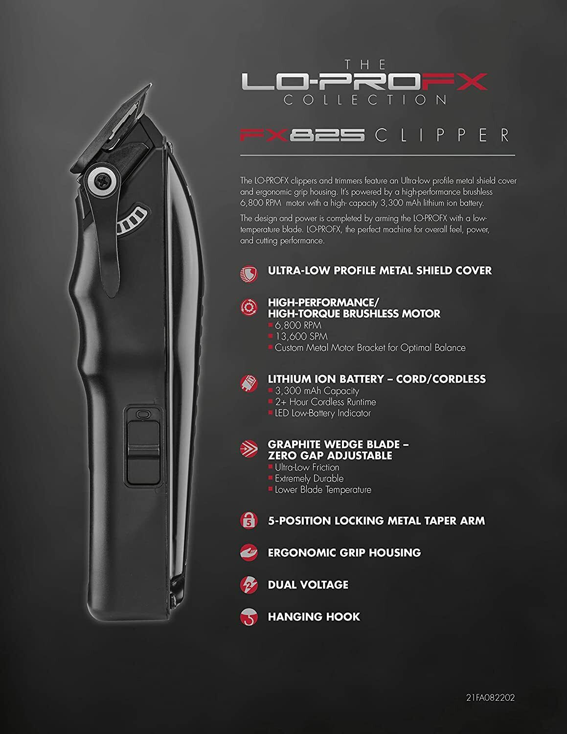 BaByliss Lo Pro Clipper (FX825) + Trimmer (FX726) + Charging Bases (Combo)