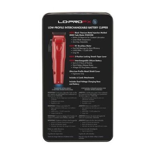 [barber_everything]-BaByliss Pro LO-PRO FXONE Matte Red Cordless Clipper-Babyliss Pro-Barber Everything