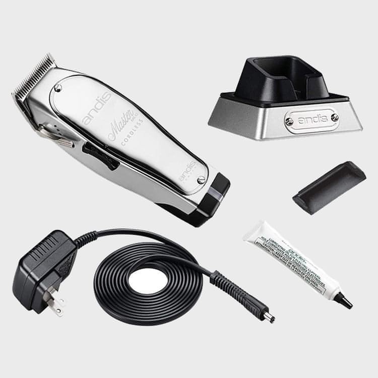 Andis Professional Master Cordless Lithium Ion Adjustable Blade Hair Clipper, Silver (12470)