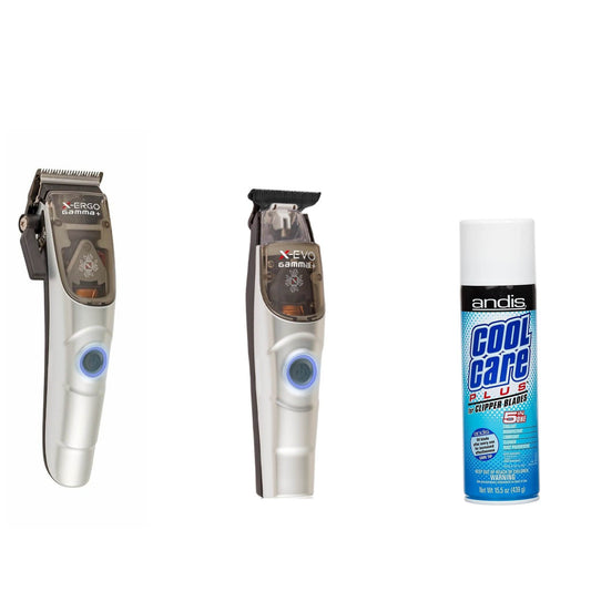 Gamma X-Ergo Clipper + X-Evo Trimmer + Clipper Spray (Combo)