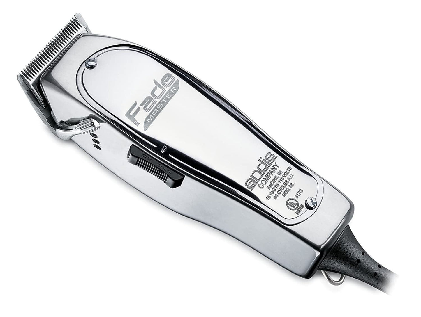 Andis Professional Fade Master Hair Clipper with Adjustable Fade Blade, Silver, Chrome (01690)