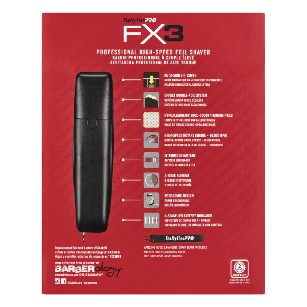 Babyliss Pro FX3 High Speed Foil Shaver Black (FXX3SB)