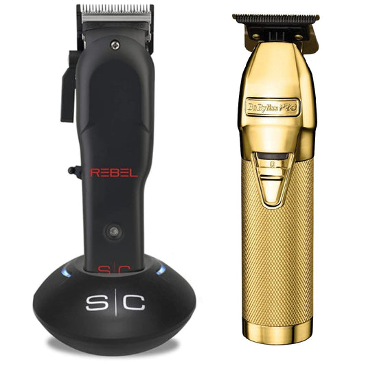 StyleCraft Rebel Super Torque Modular Cordless Clipper + BaByliss Pro GoldFX Cordless Outlining Trimmer (Combo)