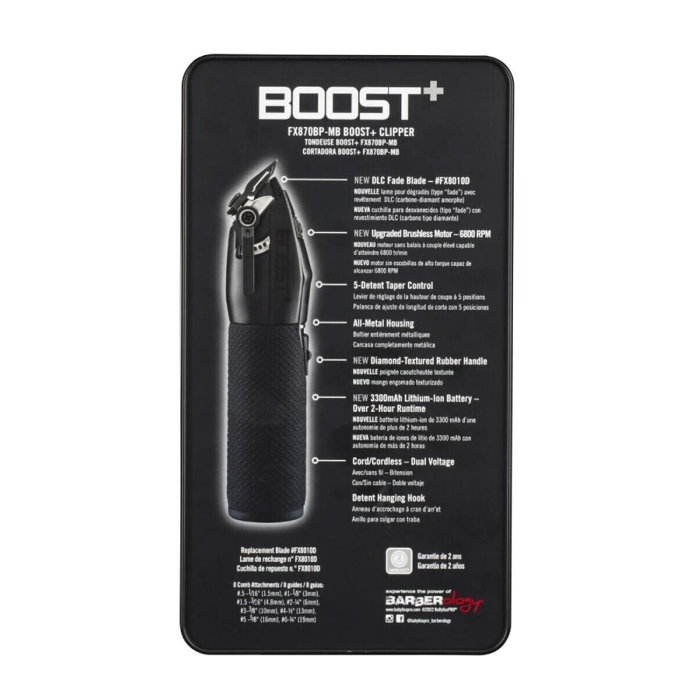 Babyliss Pro Boost+ Clipper Matte Black + Babyliss Pro Boost+ Trimmer Matte Black (Combo)