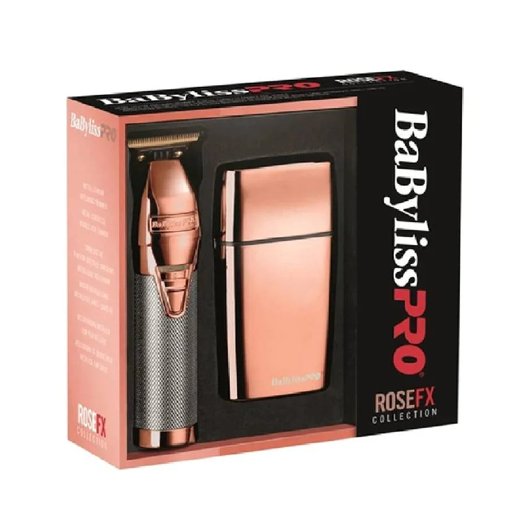 Babyliss Pro Rose Gold Skeleton Trimmer + Babyliss Pro Rose Gold Double Foil Shaver (Combo)