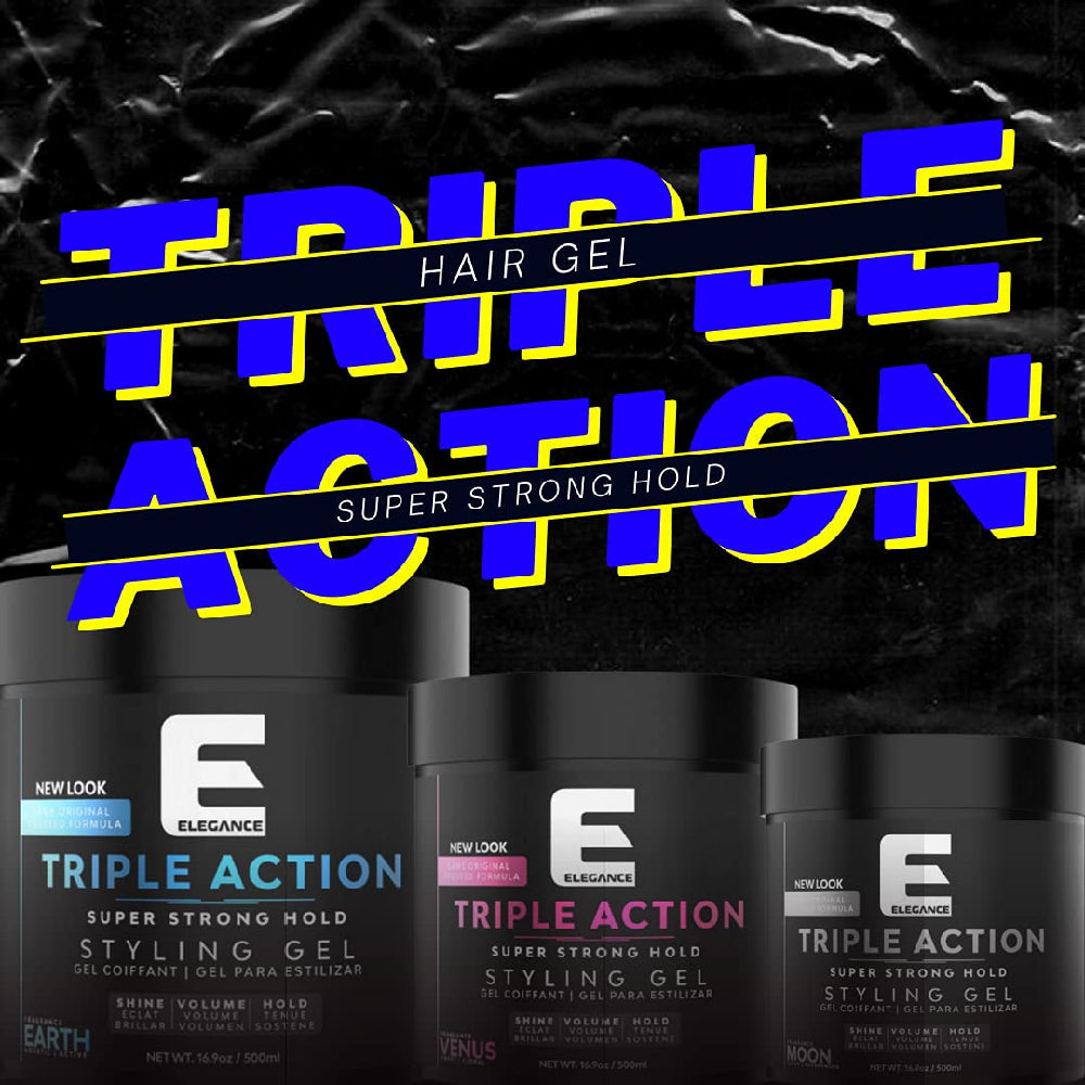 Elegance Triple Action Hair Gel Moon (Strong Hold) 16.9oz 500ml