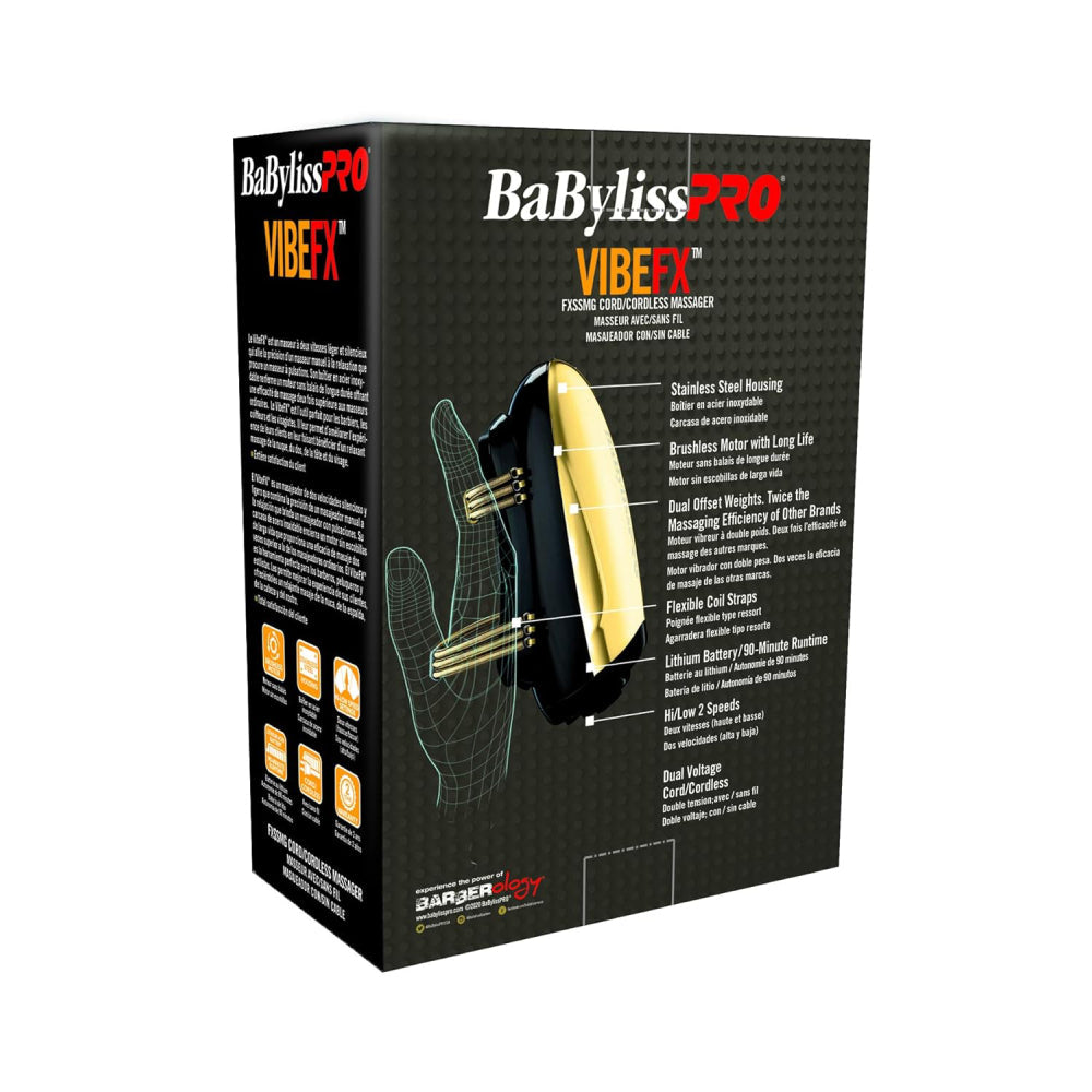 Babyliss Pro VibeFX Gold Cord/Cordless Massager #FXSSMG