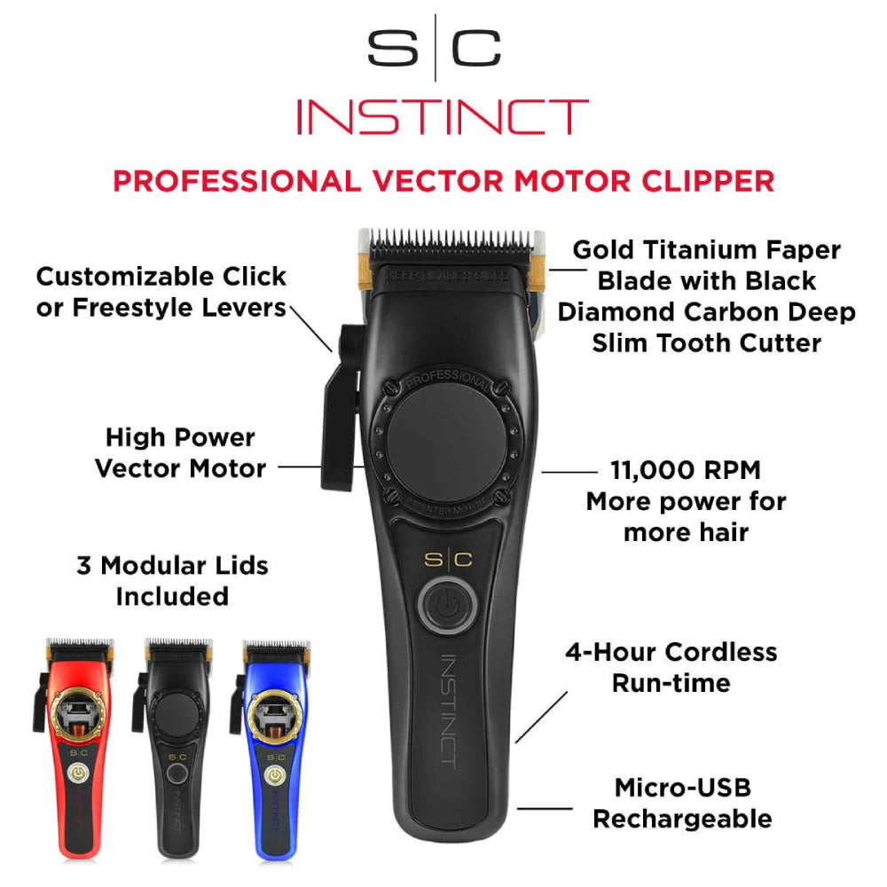 StyleCraft Instinct Professional Vector Motor Cordless Clipper + Trimmer