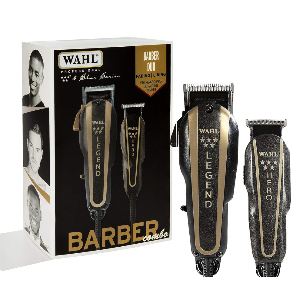 Wahl Professional 5-Star Barber Legend Clipper and Hero T-Blade Combo