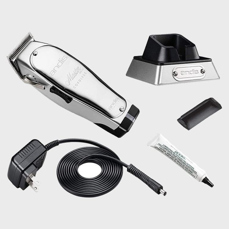 [barber_everything]-Andis Professional Master Cordless Lithium Ion Adjustable Blade Hair Clipper, Silver (12470)-Andis-Barber Everything