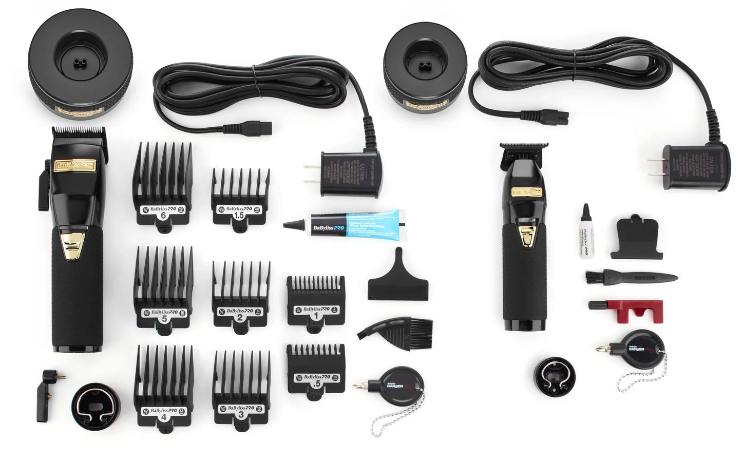[barber_everything]-BaByliss PRO Black FX Boost+ Limited Edition Clipper & Trimmer Set w/ Charging Base (FXHOLPKCTB-B)-Babyliss Pro-Barber Everything