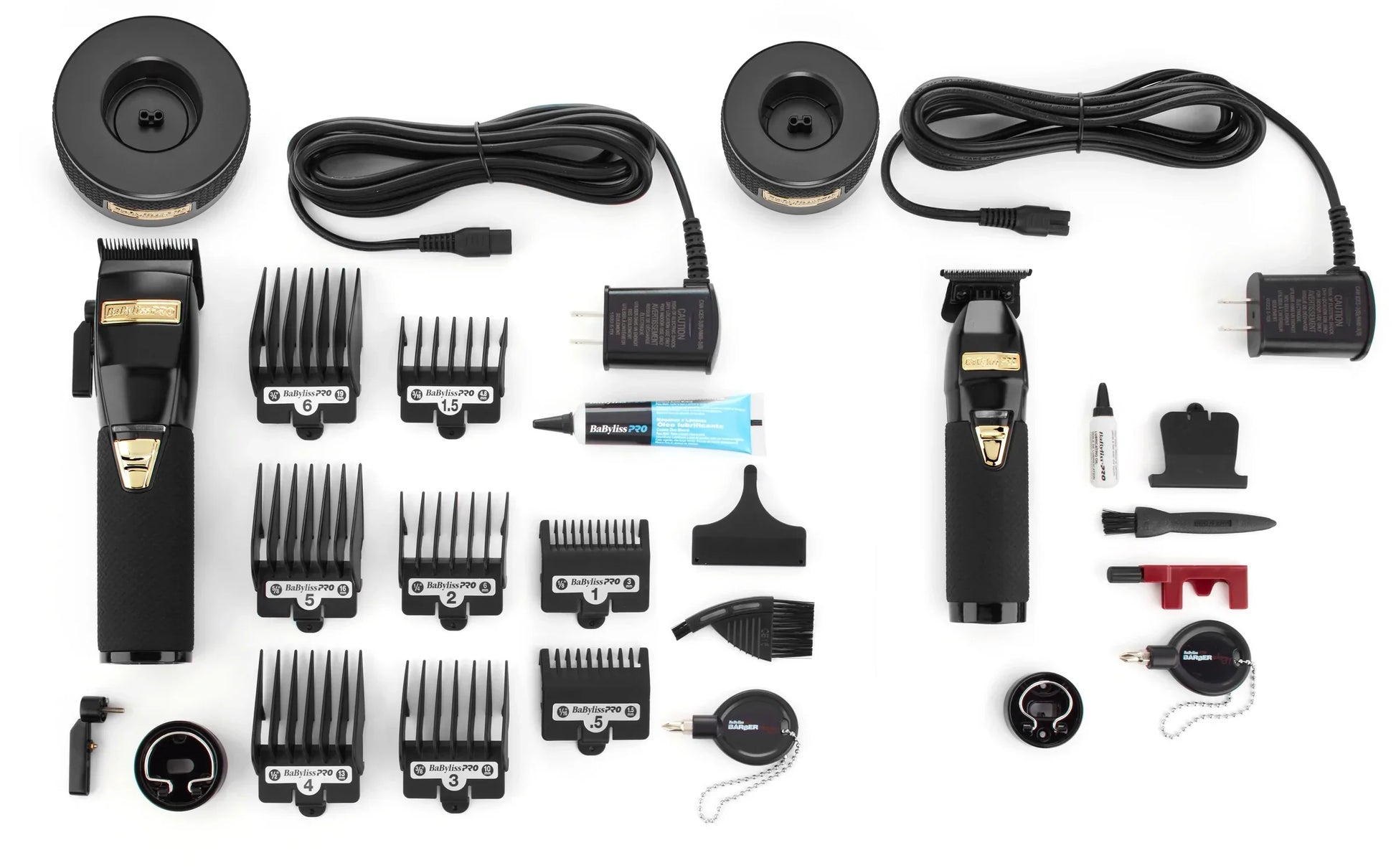[barber_everything]-BaByliss PRO Black FX Boost+ Limited Edition Clipper & Trimmer Set w/ Charging Base (FXHOLPKCTB-B)-Babyliss Pro-Barber Everything
