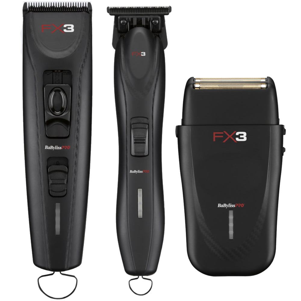 [barber_everything]-Babyliss Pro FX3 Black Collection - Clipper, Trimmer, & Shaver (Combo)-Bundle-Babyliss Pro-Barber Everything