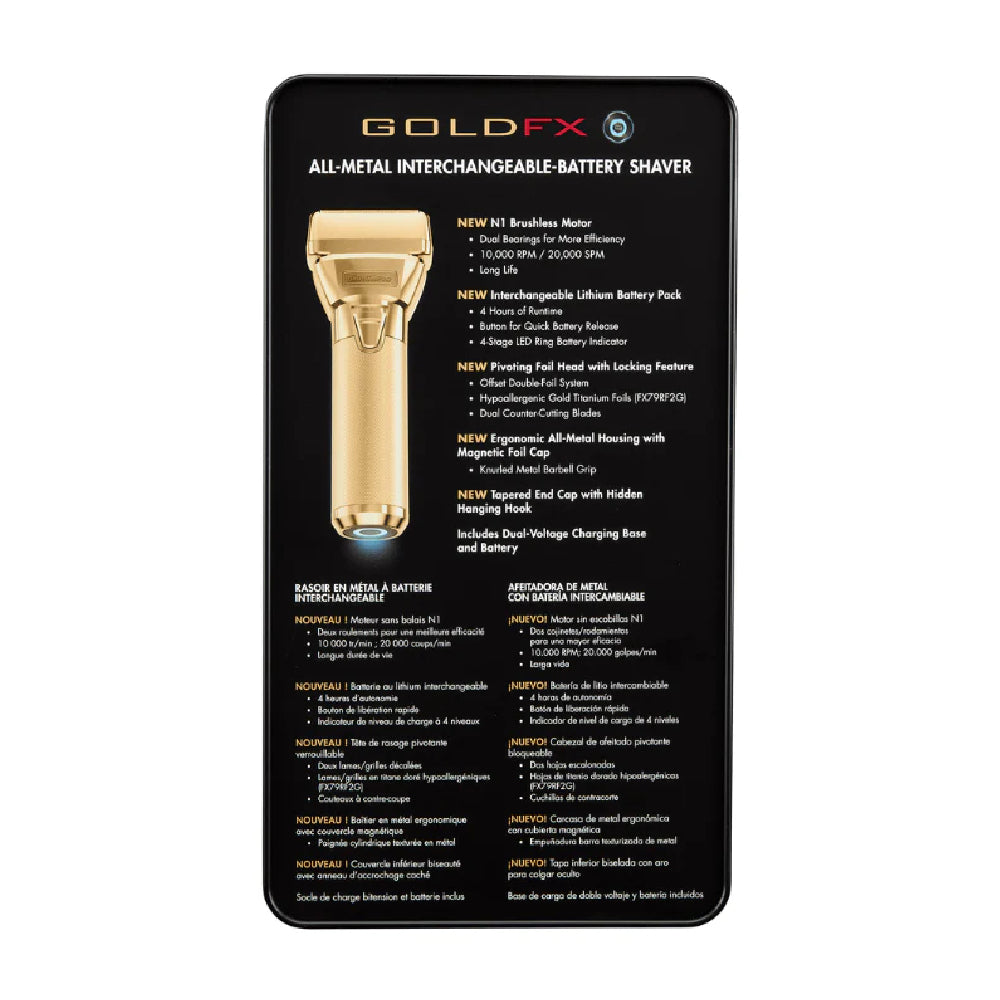[barber_everything]-Babyliss Pro FXONE GoldFX Cordless Clipper + FXONE GoldFX Trimmer + FXONE GoldFX Shaver (Combo) (#FX899G + # FX799G + #FXFX79FSG)-Babyliss Pro-Barber Everything