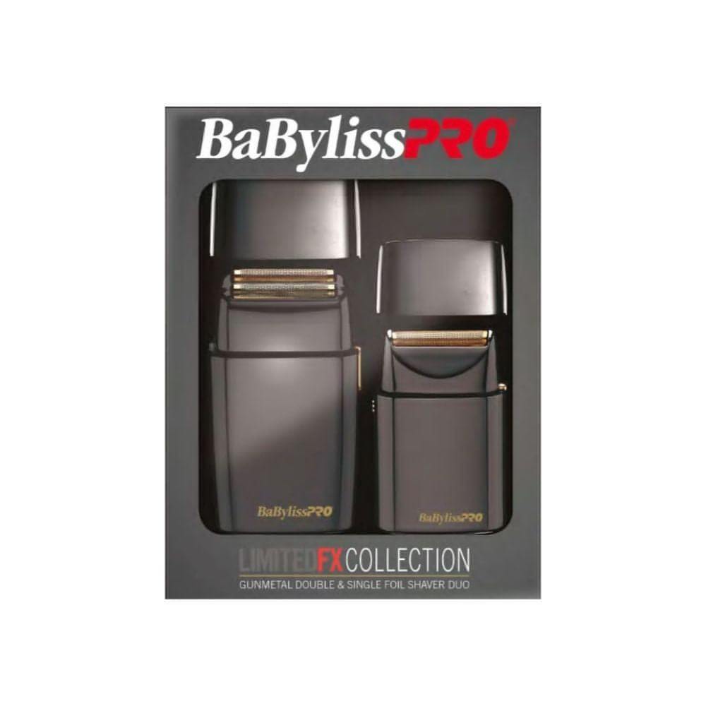 [barber_everything]-BaByliss Pro LimitedFX Collection Gunmetal Double & Single Foil Shaver Duo-Hair Clippers & Trimmers-Babyliss Pro-Barber Everything
