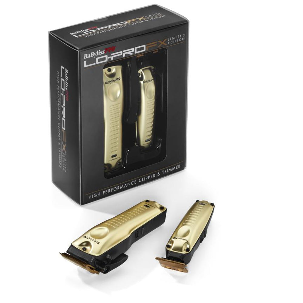 [barber_everything]-Babyliss Pro LO-PROFX Clipper & Trimmer Combo Gold (FXHOLPKLP-G)-Clipper-Babyliss Pro-Barber Everything
