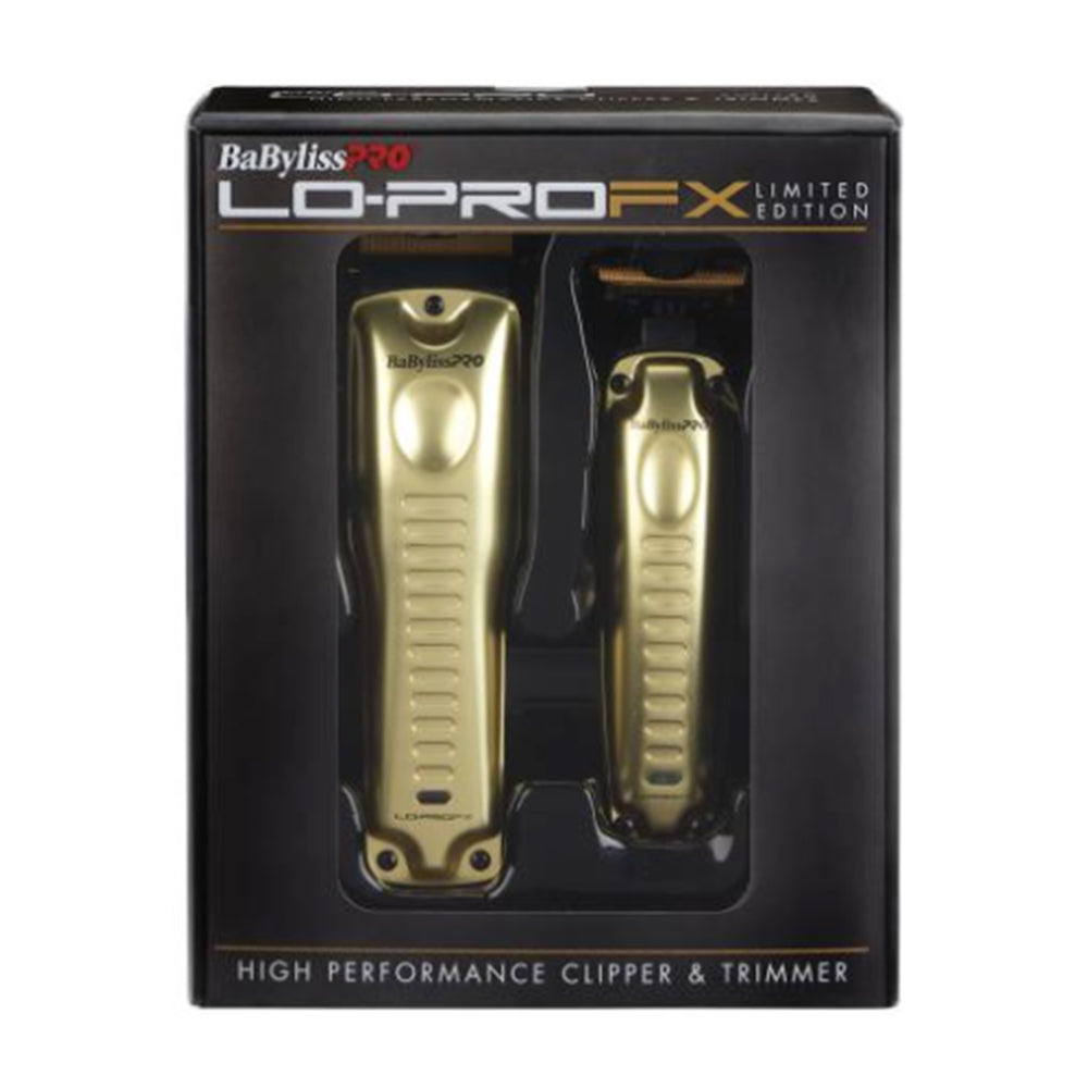 [barber_everything]-Babyliss Pro LO-PROFX Clipper & Trimmer Combo Gold (FXHOLPKLP-G)-Clipper-Babyliss Pro-Barber Everything