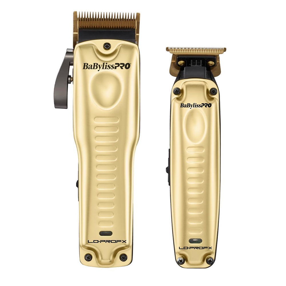 [barber_everything]-Babyliss Pro LO-PROFX Clipper & Trimmer Combo Gold (FXHOLPKLP-G)-Clipper-Babyliss Pro-Barber Everything