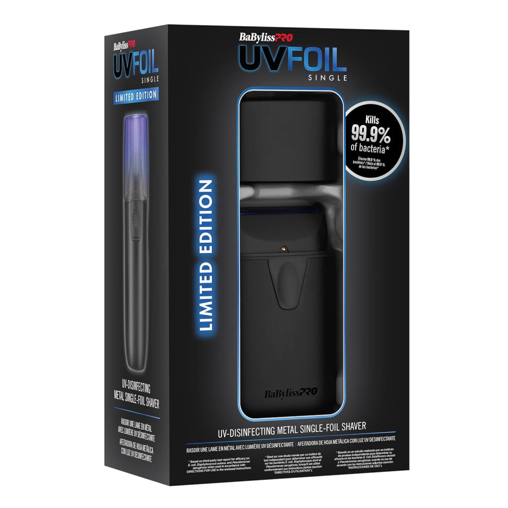 [barber_everything]-Babyliss Pro Single UV Foil Matte Black Shaver-Babyliss Pro-Barber Everything