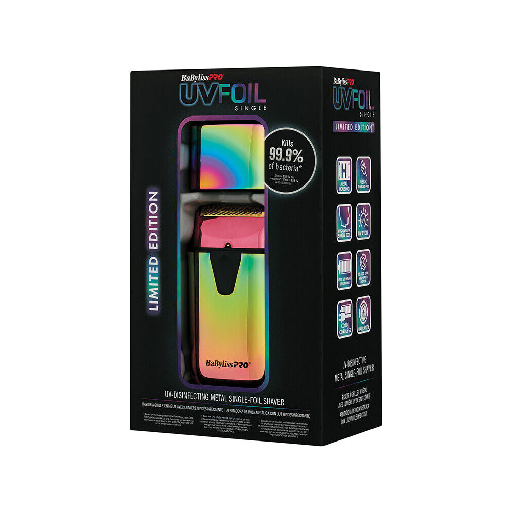 [barber_everything]-Babyliss Pro UV Disinfecting Single Foil Shaver - Iridescent-Babyliss Pro-Barber Everything