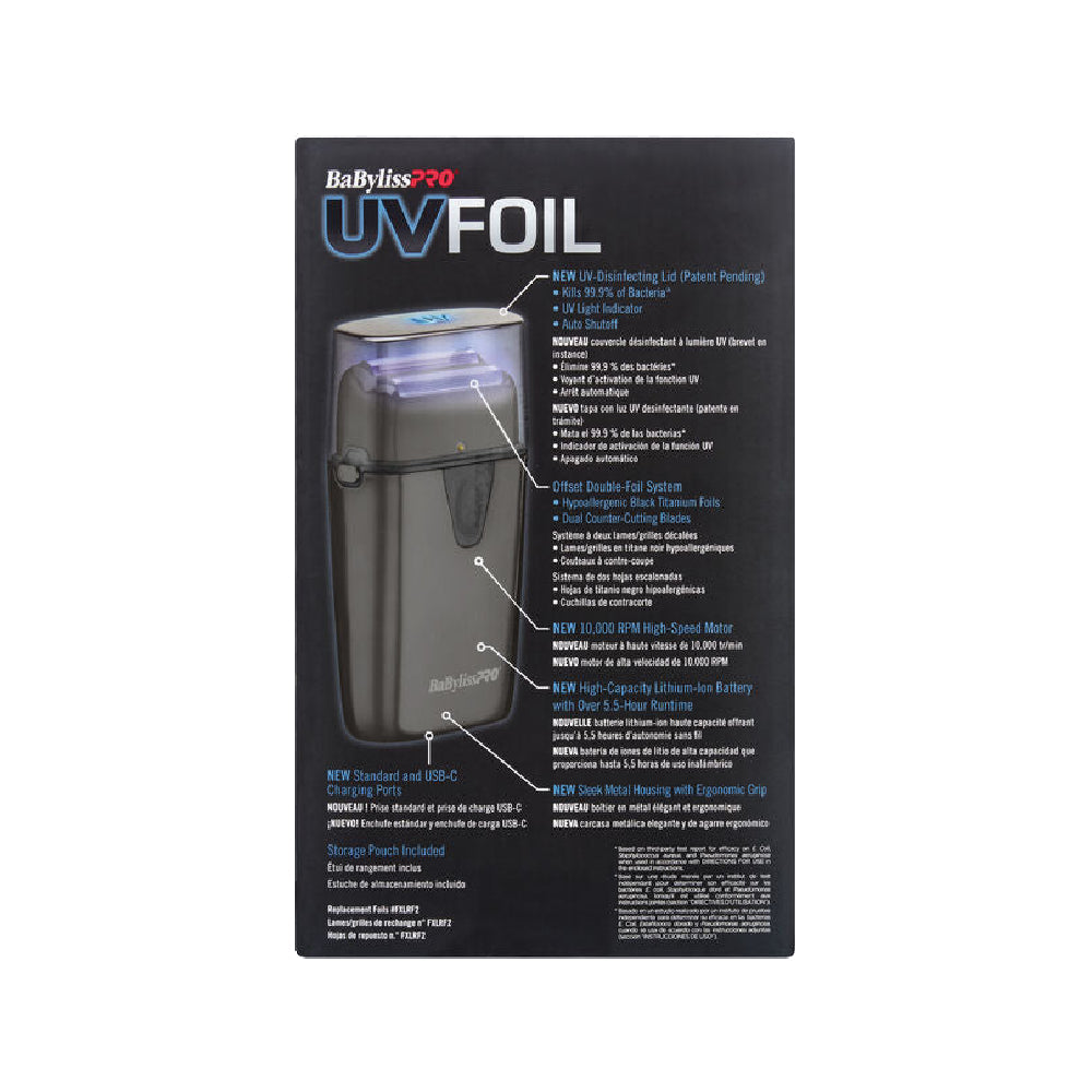 [barber_everything]-BaByliss PRO UV-Foil Cordless Double Foil Shaver (FXLFS2)-Babyliss Pro-Barber Everything