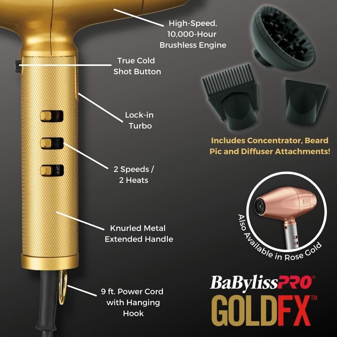 [barber_everything]-BaBylissPRO GOLDFX High-Performance Turbo Dryer-Babyliss Pro-Barber Everything