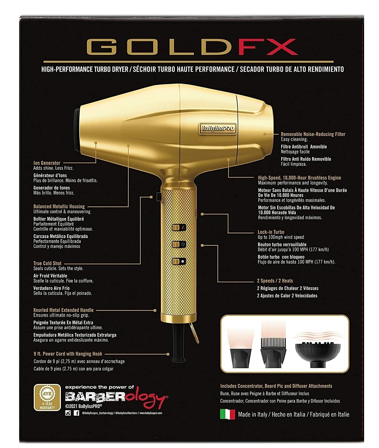 [barber_everything]-BaBylissPRO GOLDFX High-Performance Turbo Dryer-Babyliss Pro-Barber Everything