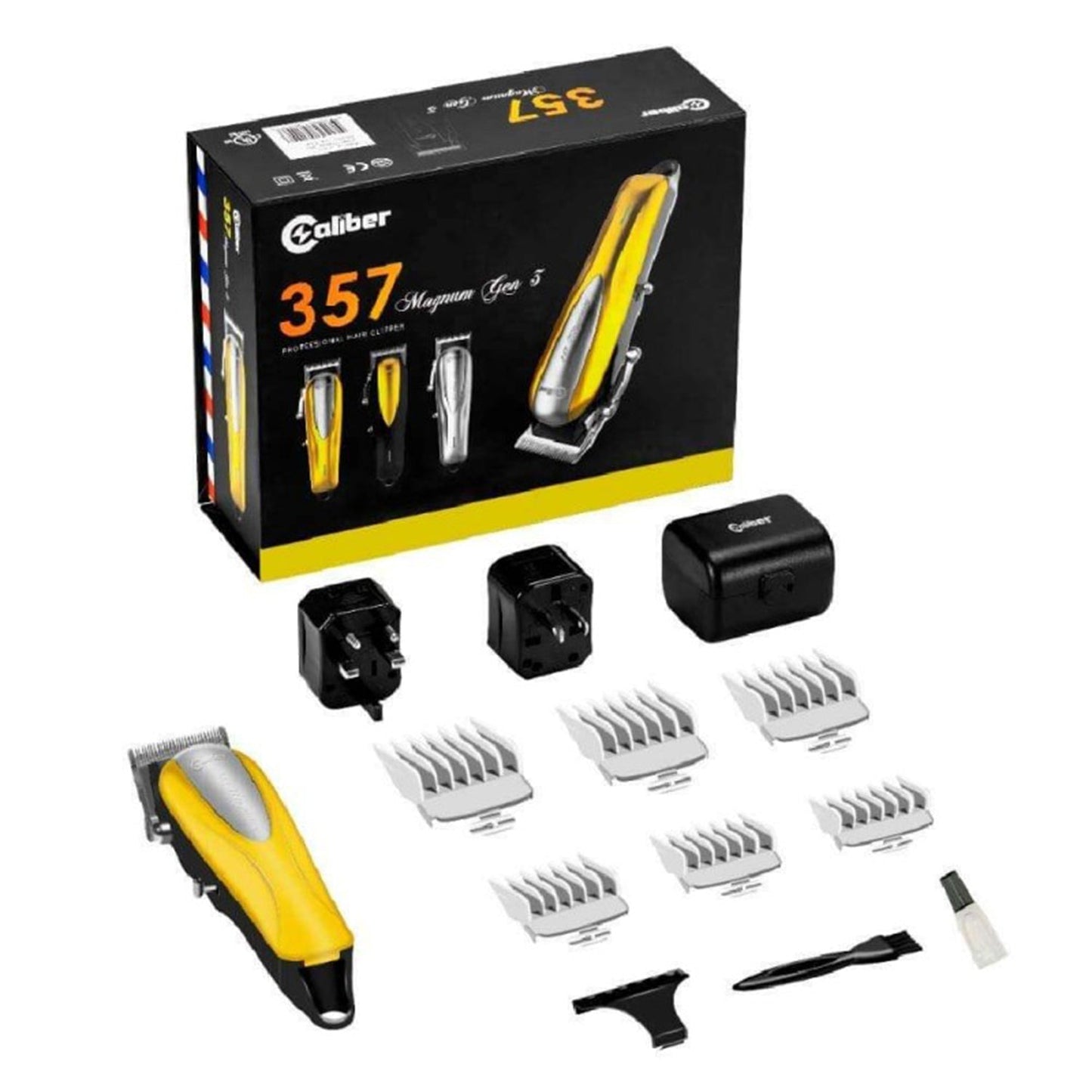 [barber_everything]-Caliber Pro .357 Magnum Cordless Clipper with 4 Color Lids-Caliber-Barber Everything