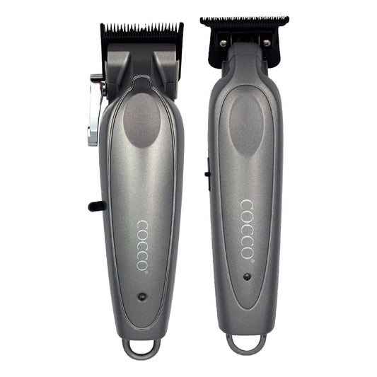 [barber_everything]-Cocco Pro All Metal Hair Clipper & Trimmer Combo - Gray (Dual Voltage)-Cocco-Barber Everything