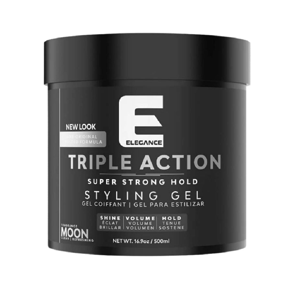 [barber_everything]-Elegance Triple Action Hair Gel Moon (Strong Hold) 16.9oz 500ml-Elegance-Barber Everything