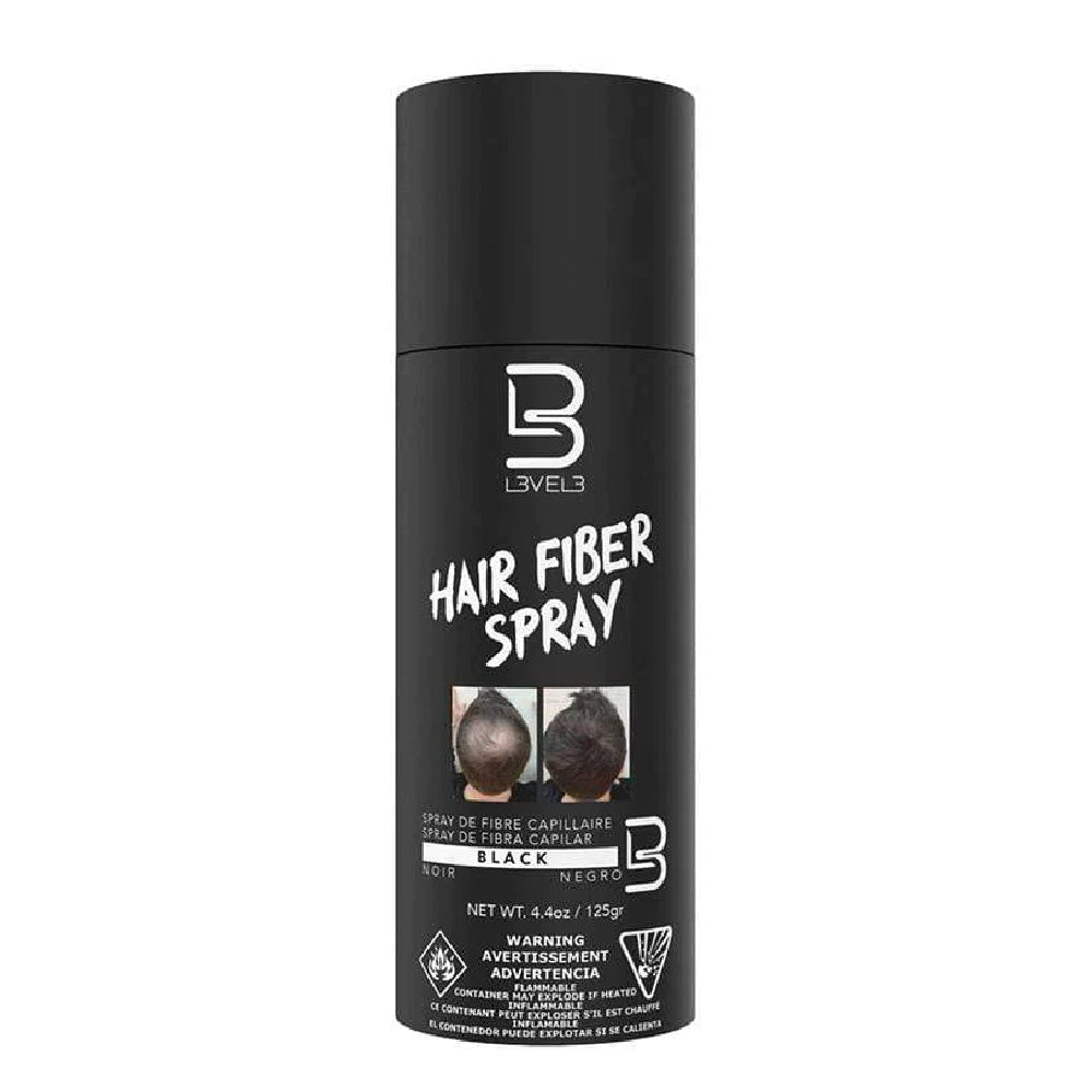 [barber_everything]-L3VEL3 Hair Fiber Spray Black 4.4oz-L3VEL3-Barber Everything