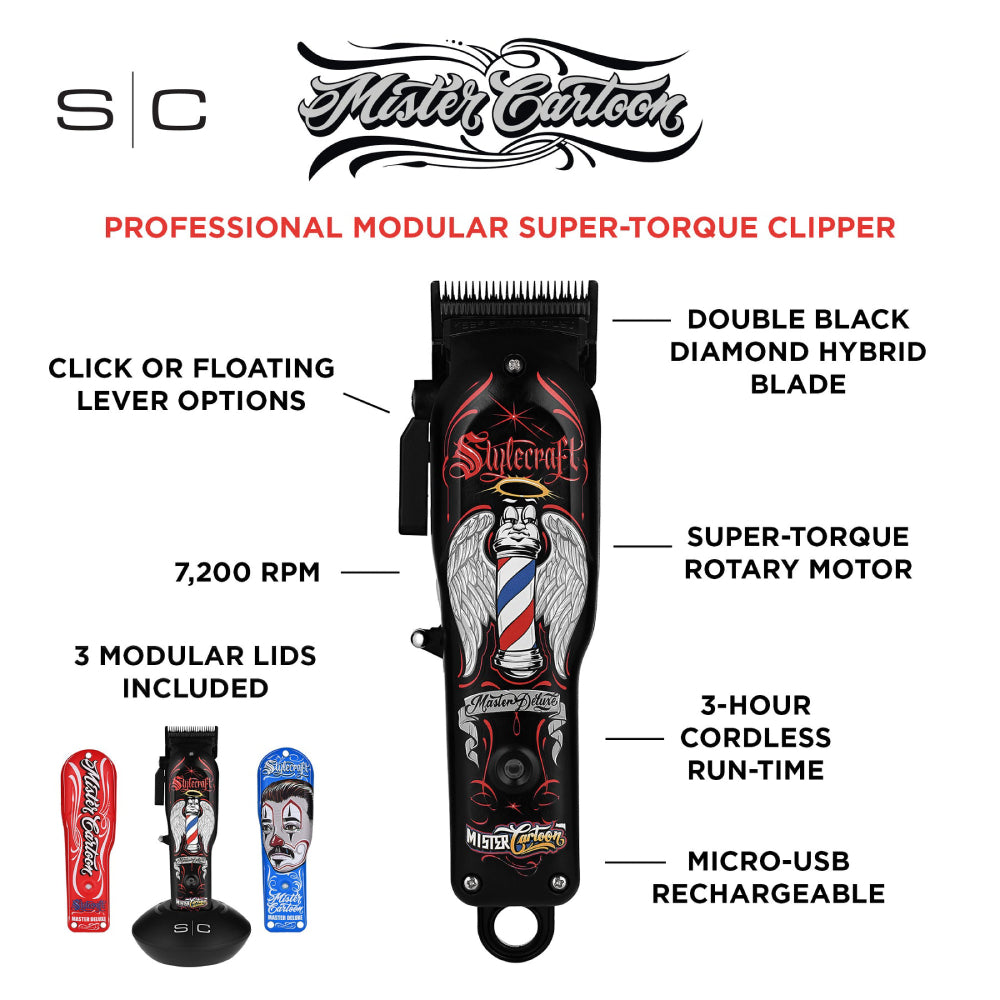 [barber_everything]-StyleCraft Limited Edition Mister Cartoon Rebel Cordless Clipper-StyleCraft-Barber Everything