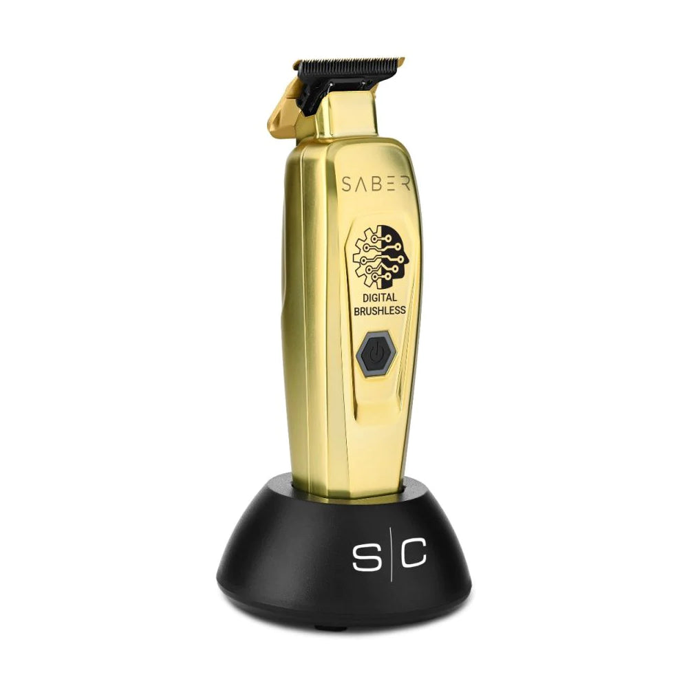 [barber_everything]-StyleCraft Saber Full Metal Body Digital Brushless Motor Cordless Trimmer-StyleCraft-Gold-Barber Everything