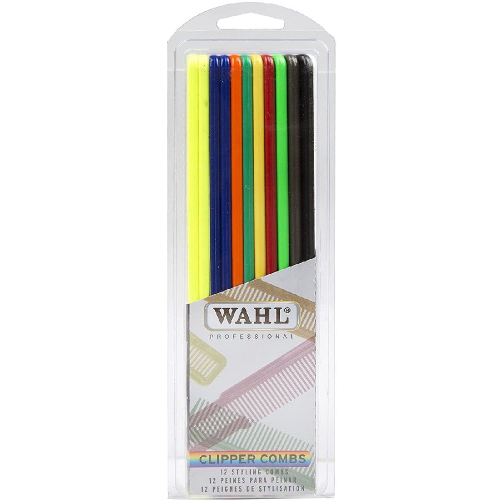 [barber_everything]-Wahl Assorted Colored Styling Combs 12 Pack-Wahl-Barber Everything