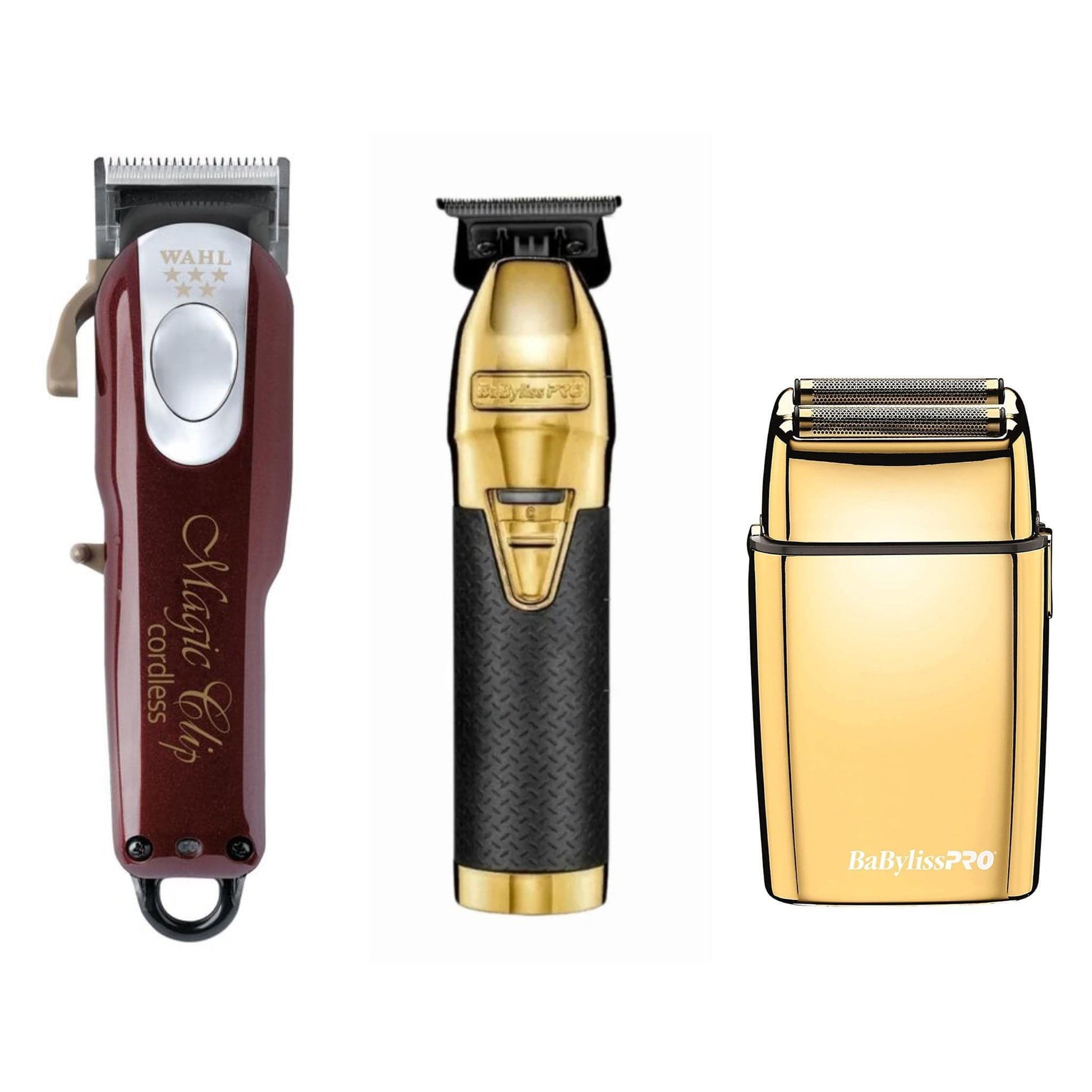 [barber_everything]-Wahl Magic Clipper + BaByliss Pro Skeleton Trimmer + Double Foil Shaver (Combo)-Bundle-Babyliss Pro-Black-Barber Everything