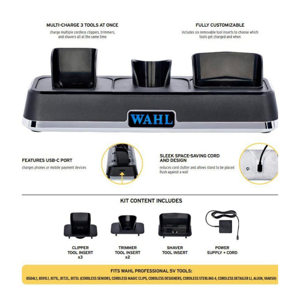 [barber_everything]-Wahl Power Station - Multi-Charge 3 Tools At Once-Wahl-Barber Everything